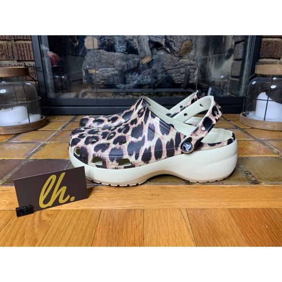CROCS Shoes - Size 11w Crocs Classic Platform Animal Remix Clog 207844-2Y4